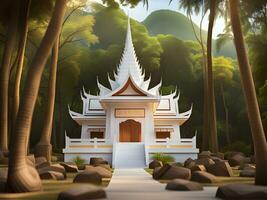 temple of thailand. illustration , paper cut photo