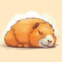 capybara cute sleeping cartoon design photo