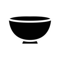 Empty bowl icon for kitchen utensil can be use for asian food style. Oriental Soup plate element in trendy style. Silhouette solid symbol. Vector illustration. Design on white background. EPS10