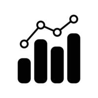 Analytic icon solid. Combo Bar chart static analyzing. Profit financial graph in progress monitoring. Data statistic infographic. Vector illustration. Design on white background. EPS10