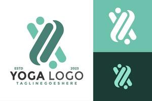 Letter Y Yoga Logo design vector symbol icon illustration