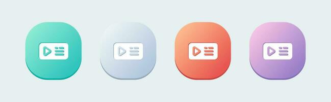 Series solid icon in flat design style. Playlist signs vector illustration.