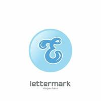letter E technology glossy logo vector
