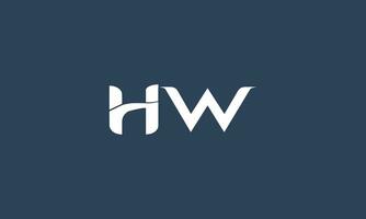 plantilla de vector de diseño de logotipo de letra hw o wh.