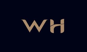 plantilla de vector de diseño de logotipo de letra hw o wh.