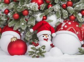 Merry christmas Festive Christmas Decorations Holiday Winter Background AI Generated photo