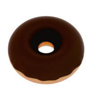 Donut isolated on transparent background . 3D rendering png