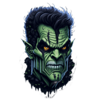 Frankenstein Kopf png Bild transparent Hintergrund ai generativ