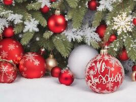 Merry christmas Festive Christmas Decorations Holiday Winter Background AI Generated photo