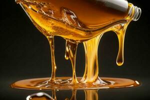 Pouring Liquid honey. AI Generative Pro Photo