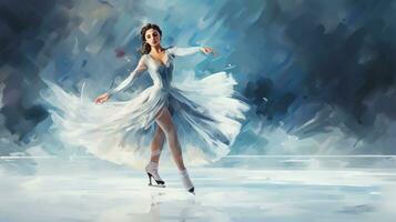 figura Patinaje. artístico expresión y impresionante atletismo en hielo foto