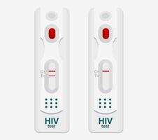 Set of express test for HIV and AIDS, with a positive and negative result. vector