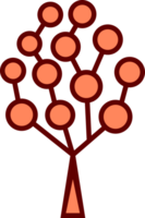 resumen decorativo, vibrante vistoso árbol. png con transparente antecedentes