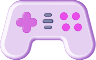 Cartoonish gamepad, video game controller. PNG with transparent background.