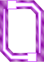 Abstract glowing neon frame. PNG with transparent background.