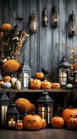 Festive decorations. Halloween and Thanksgiving decor photo