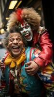 Clowns. Smiling silly and colorful entertainers photo
