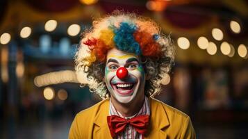 Clowns. Smiling silly and colorful entertainers photo