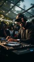 DJ hypes up crowd with electrifying beats photo