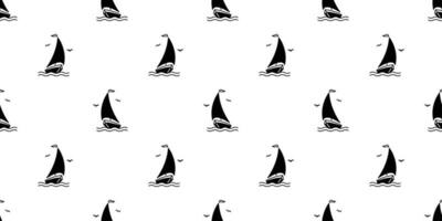 boat seamless pattern vector Anchor helm pirate maritime Nautical sea ocean Seagull scarf isolated repeat wallpaper tile background doodle design