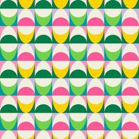 Essential geometric printable seamless pattern with abstract Minimal elegant line form stroke shapes in vibrant colors. Modern simple background in minimalist mid century style vector wall art