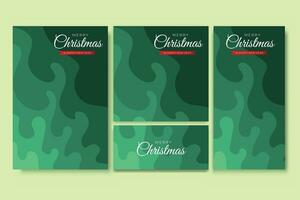 Merry Christmas Flyer and Social Media Bundle Set with Abstract Background Geometric vector