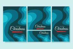 Merry Christmas Flyer and Social media Bundle Set Abstract Background 8 vector