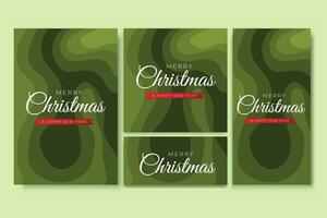 Merry Christmas Flyer and Social Media Bundle Set with Abstract Background Geometric vector