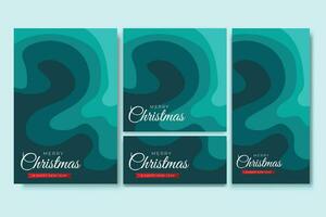 Merry Christmas Flyer and Social media Bundle Set Abstract Background 8 vector