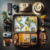 viaje inspiración. pasaportes y equipaje foto