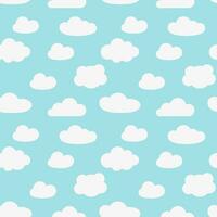 Clouds seamless pattern. Flat design vector