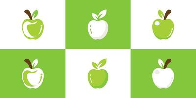 conjunto manzana Fruta logo Fresco Fruta con creativo concepto prima vector