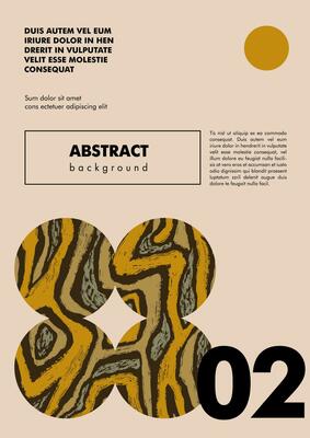 Poster design, cover template with geometric pattern. Textured circles. Poster with scribble elements