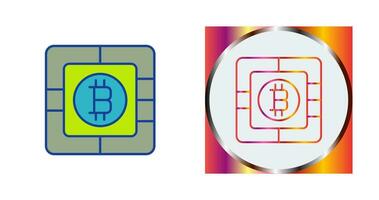Bitcoin Chip Vector Icon