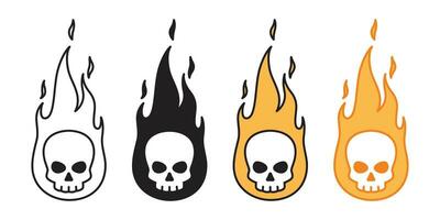 skull fire vector Halloween icon logo pirate symbol bone ghost character cartoon illustration doodle design