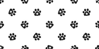 Dog Paw seamless pattern vector star footprint pet cat cartoon scarf isolated repeat wallpaper tile background design