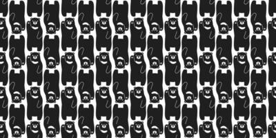 Bear seamless pattern vector polar bear cartoon scarf isolated repeat background tile wallpaper illustration design black