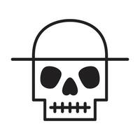 skull vector icon Halloween logo bone ghost character cartoon illustration doodle design