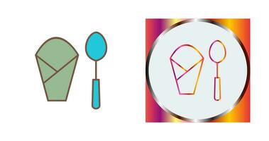 Spoon and Napkin Vector Icon