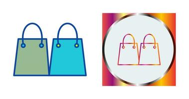 icono de vector de bolsas de compras únicas