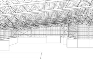 3d ilustración de edificio estructura vector