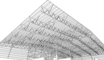 3D illustration of building structure vector