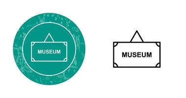 icono de vector de etiqueta de museo