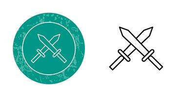 Unique Two Swords Vector Icon