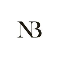 letter nb simple linked font logo vector