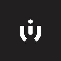 letter iju simple geometric logo vector