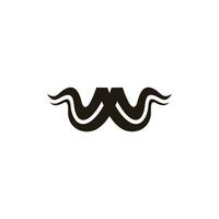 letter m abstract hair mustache symbol vector