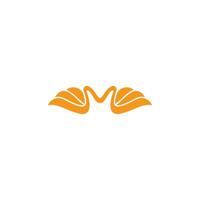 letter m curves golden decoration logo vector