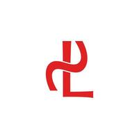 letter nl motion ribbon lines simple logo vector