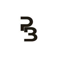 letra pb rebanada fuente sencillo Moda logo vector